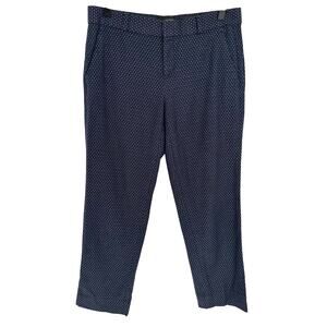 Banana Republic Avery Straight Leg Trousers Blue White Print Mid Rise Office 2